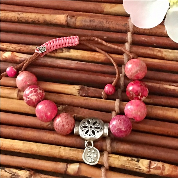 Silpada Jasper & Cord Bracelet. Sliding clasp. - Picture 2 of 4